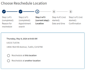 USCIS Rescheduling An Existing Biometrics Appointment | Mintz